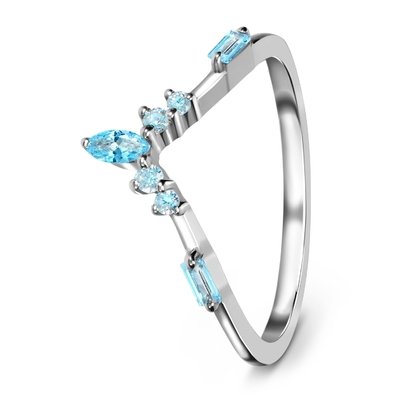 9K / 10K / 14K / 18K Natural Emerald Cut Diamond Engagement Ring White Gold