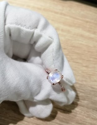 14K White Gold Oval Cut Moonstone Engagement Women Anniversary Ring With CZ Rings