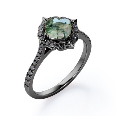 pc145023987-botanical_design_0_5_carat_pear_cut_druzy_scenic_moss_green_agate_4_prong_engagement_ring Botanical Design - 0.5 Carat Pear Cut Druzy Scenic Moss Green Agate - 4 Prong Engagement Ring