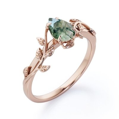 pc145024167-botanical_design_0_5_carat_pear_cut_druzy_scenic_moss_green_agate_4_prong_engagement_ring Botanical Design - 0.5 Carat Pear Cut Druzy Scenic Moss Green Agate - 4 Prong Engagement Ring