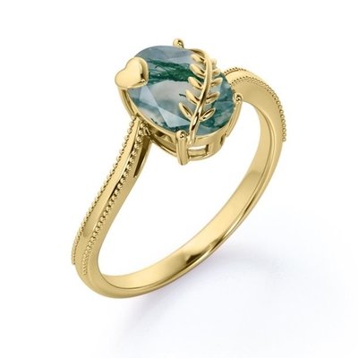 Натуральный моховой агат драгоценный камень подлинный 925 стерлингового серебра кольцо для женщин змея Cut женское кольцо