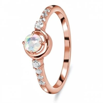 Anillo de moda para las mujeres 925 Sterling Silver Moonstone Ring Heart Shape Gemstones Dainty Matching Stacking Ring