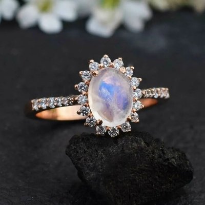 pc145074564-rose_gold_hexagon_shaped_wedding_jewelry_moonstone_engagement_ring Anel de noivado com pedra da lua em forma de hexágono em ouro rosa