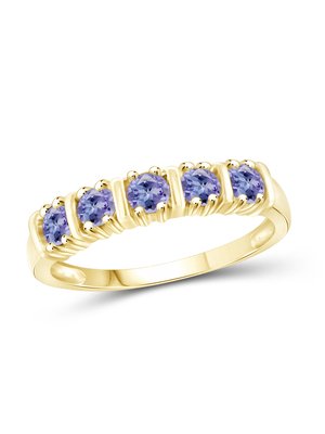 0.25 Carat Tanzanite 0.925 Sterling Silver Ring Jewelry with White CZ – Gemstone Rings with Hypoallergenic