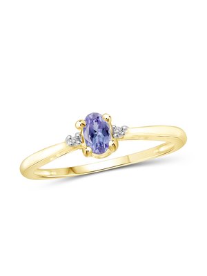 0.25 Carat Tanzanite 0.925 Sterling Silver Ring Jewelry with White CZ – Gemstone Rings with Hypoallergenic