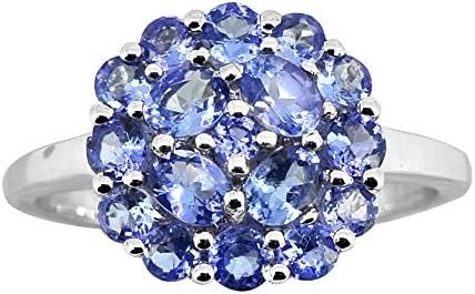 Tanzanite e safira branca criada em laboratório Conjunto com caixa em prata de lei