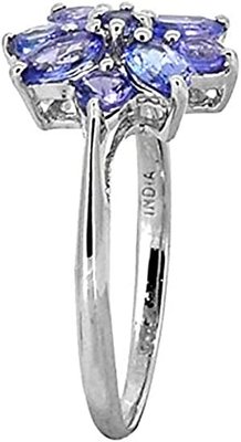 Tanzanite e safira branca criada em laboratório Conjunto com caixa em prata de lei