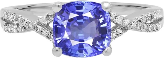 Loja LC Mulheres Platina Ouro Amarelo Azul Tanzanite Pedra de Nascimento Anel Zircão Tamanho 8 Presentes