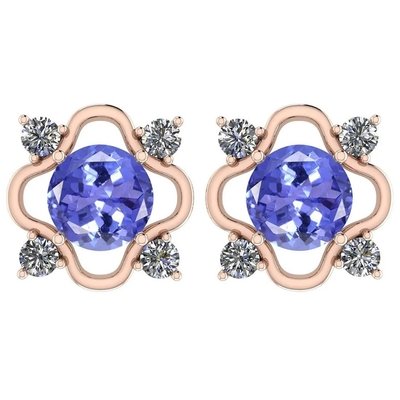 Кольцо с танзанитом весом 0,5 карата с белым акцентом из стерлингового серебра JewelersClub