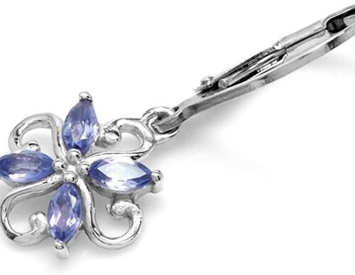 Кольцо с танзанитом весом 0,5 карата с белым акцентом из стерлингового серебра JewelersClub