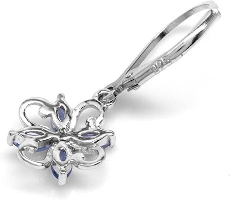 Кольцо с танзанитом весом 0,5 карата с белым акцентом из стерлингового серебра JewelersClub