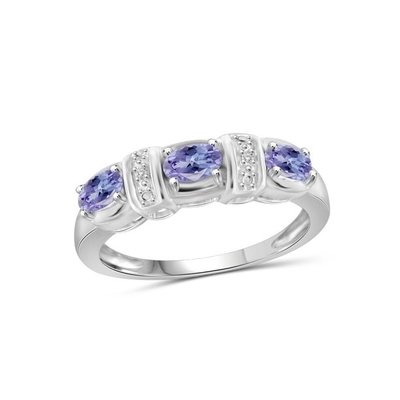 Jewelers Club Tanzanite Ring Birthstone Joyería con CZ Blanco