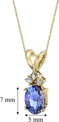 Ожерелье из 3 частей с подлинным танзанитом и белым топазом весом 3,12 карата из стерлингового серебра 925 пробы