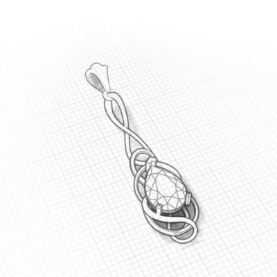 The Artistic Airy Design Of  This Whimsical Blue Topaz Pendant