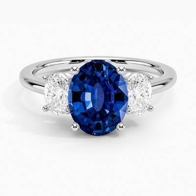 Sapphire Indigo Melody RingSet with 6mm Premium Blue Round Sapphire