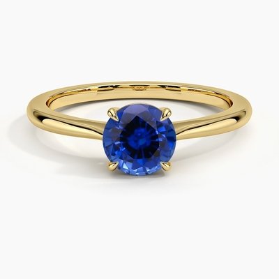 Blue Oval Lab Created Sapphire and CZ Five-Stone Ring With Silver