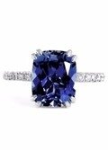 Selena 4ct Cushion Cut Blue Sapphire Engagement Ring For Women