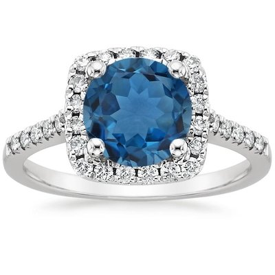 Girls CZ Accents Blue Topaz Ring With 925 Sterling Silver