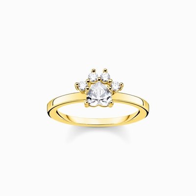 Beautiful Flower Sytle Ring Paw Cat 9K Gold Ring