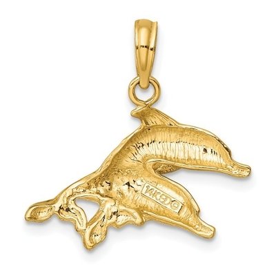 pc145414776-10k_yellow_gold_polished_engraved_dolphins_pendant_charm_with_14k_yellow_gold_lightweight_rope_chain_necklace Pingente de golfinhos gravado em ouro amarelo 10K com corrente de corda leve em ouro amarelo 14K