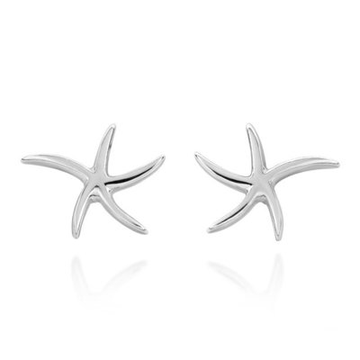 Aera Vida Sea Life Ocean Starfish Shining Star Sterling Silver Post Stud Earrings