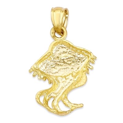 10k Two Tone Gold Dolphin Pendant, Spirit Animal Jewelry, Sea Life Gifts for Her with 18 inch Chain