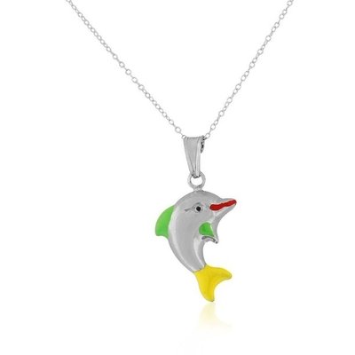 pc145418354-925_sterling_silver_3d_enamel_dolphin_charm_pendant_necklace 925 Sterling Silver 3D Esmalte Dolphin Charm Pendant Colar