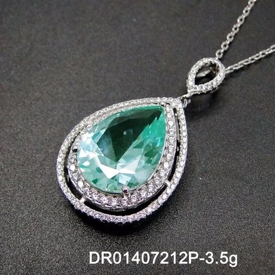 レディースジュエリー ペアカッティンググリーンスピネル ラウンドホワイトキュービックジルコニア スターリングシルバー925 ファインジュエリー