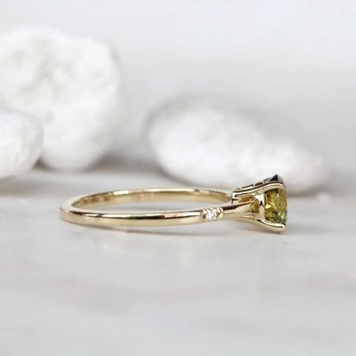 Halo Jewelry Round Cut Wedding Rings Lab Created Green Emerald Engagement Ring