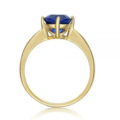 925 Sterling Silver 14K Gold Jewelry Tanzanite Ring Round Brilliant Cut Tanzanite Diamond Solitaire Ring