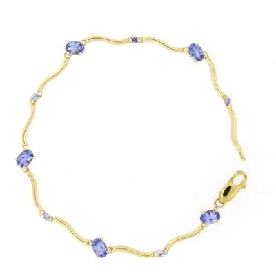 Fashion Jewelry 925 Sterling Silver Trillion Cut Tanzanite Tennis Bracelet