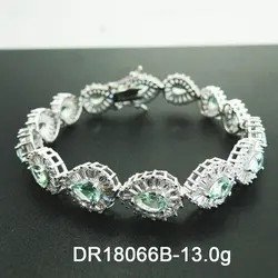 Corte de pera tanzanita pulsera de plata increíble calidad para las mujeres