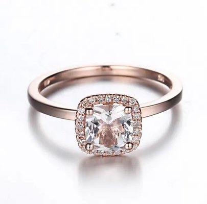 Серьги-каффы из стерлингового серебра 925 пробы круглой формы с розовым золотым напылением с морганитом