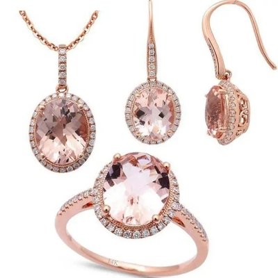 Серьги-каффы из стерлингового серебра 925 пробы круглой формы с розовым золотым напылением с морганитом