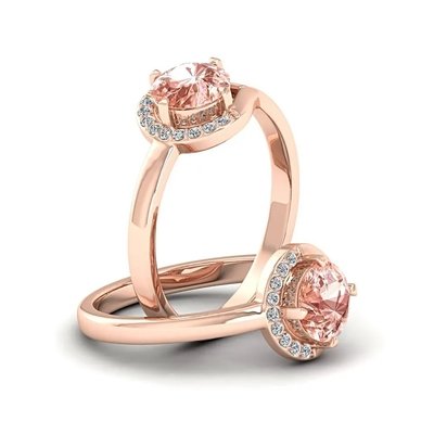 Желтое золото S925 с покрытием из натурального розового турмалина в форме груши Серьги Halo CZ