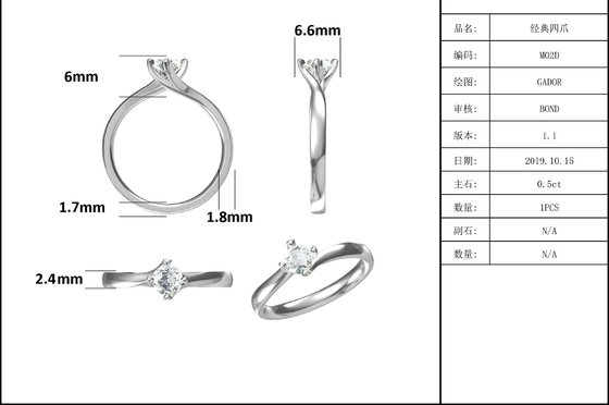 9K Gold Jewelry Minimalist Designs Moissanite 925 Silver Ring