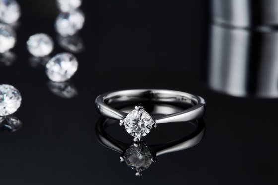 9K With Silver Mosaic Moissanite Jewelry Minimalist Lady Ring