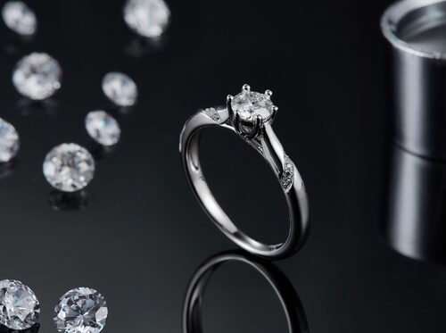 Großhandel Moissanit-Schmuck 925 Sterling Silber benutzerdefinierte Moissanit Ring Engagement