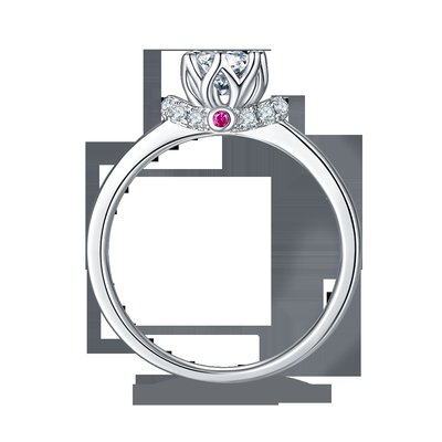 Anillo único estilo flor chapado en oro blanco Anillo moissanita personalizado compromiso Mujeres Joyas