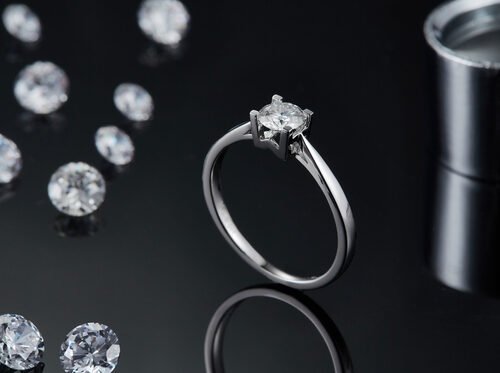 Unique S925 East West Setting Mujeres Corte Esmeralda Moissanite Boda Moderna Anillo de Compromiso Aniversario CZ Rings