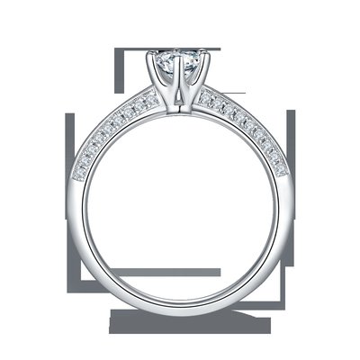 White Moissanite  And  Sapphire Platineve Diamonds Jewelry  Engagement Women Ring