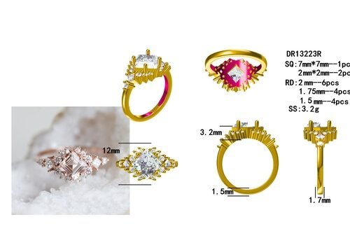 Fascination Pretty Customized Silver Jewelry Rose Gold Plated Fine Sparkling