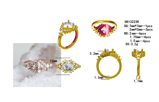 Fascination Pretty Customized Silver Jewelry Rose Gold Plated Fine Sparkling