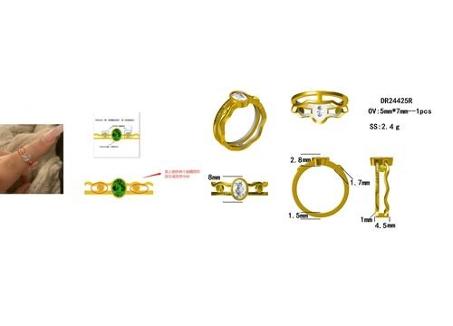 Engagement 925 Sterling Silver Hexagon Cut Natural Quartz Ring Real Green Moss Agate