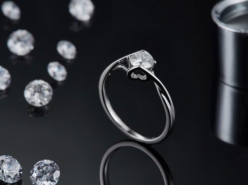 Anel de Moissanite Natural de 3 quilates para Mulheres Pedra Preciosa Promessa de Casamento