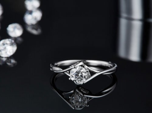 Anel de Moissanite Natural de 3 quilates para Mulheres Pedra Preciosa Promessa de Casamento