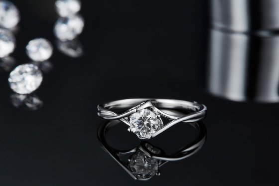 Anel de Moissanite Natural de 3 quilates para Mulheres Pedra Preciosa Promessa de Casamento