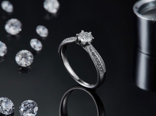 ミニマリストのデザイン9Kゴールドジュエリー、モアッサナイト925シルバーリングセット