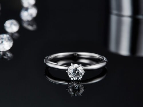 925 Sterling Silver Moissanite Diamond Rings For Wedding Engagement