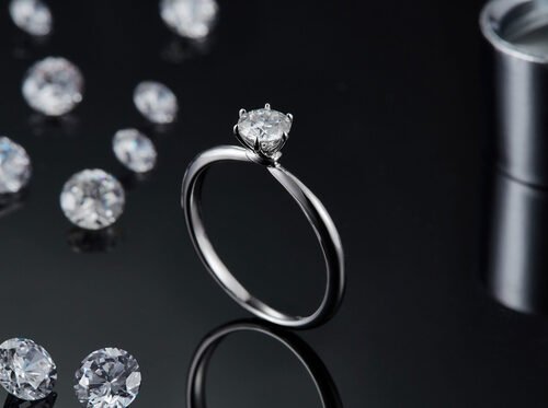 925 Sterling Silver Moissanite Diamond Rings For Wedding Engagement